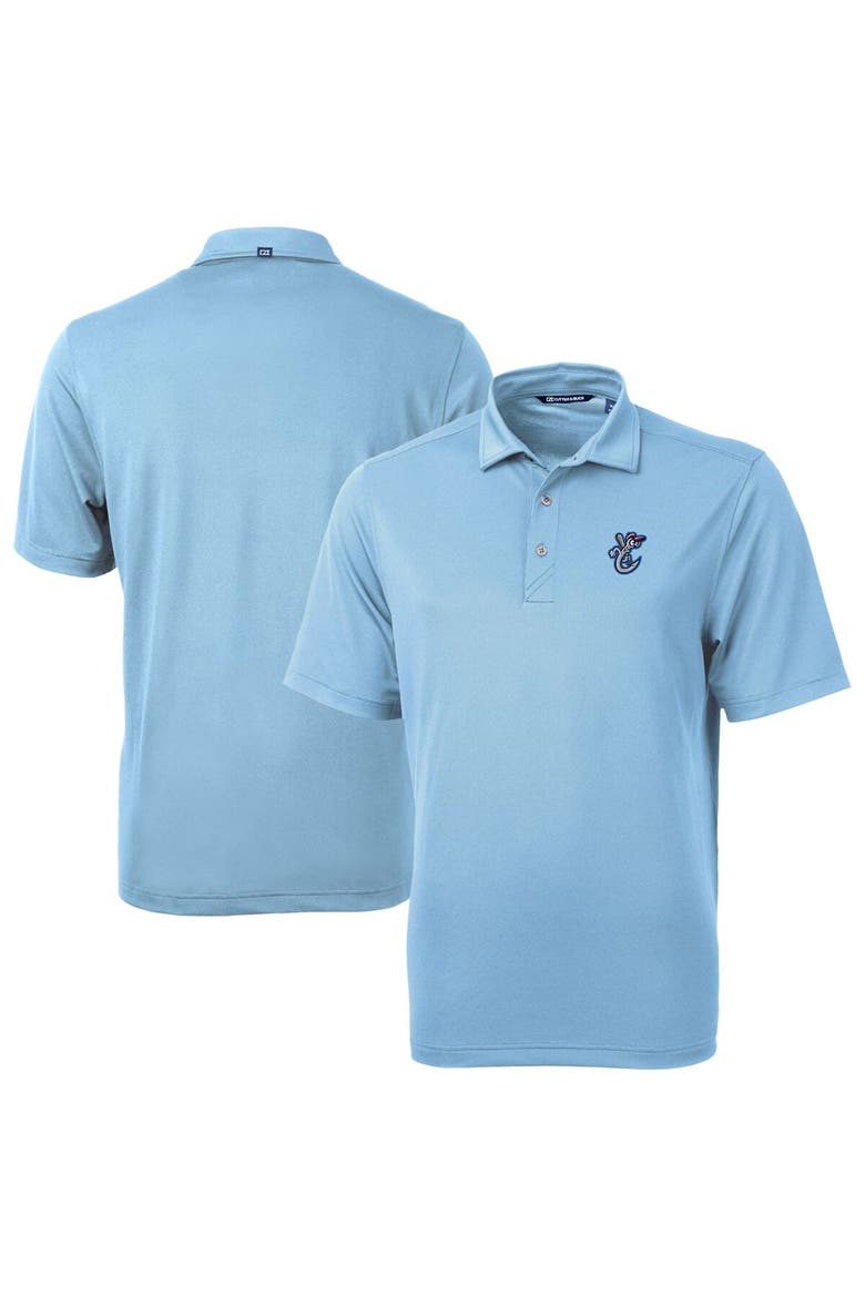 Men's Cutter & Buck Powder Blue Corpus Christi Hooks Virtue Eco Pique Recycled Polo, Main, color, Powder Blue