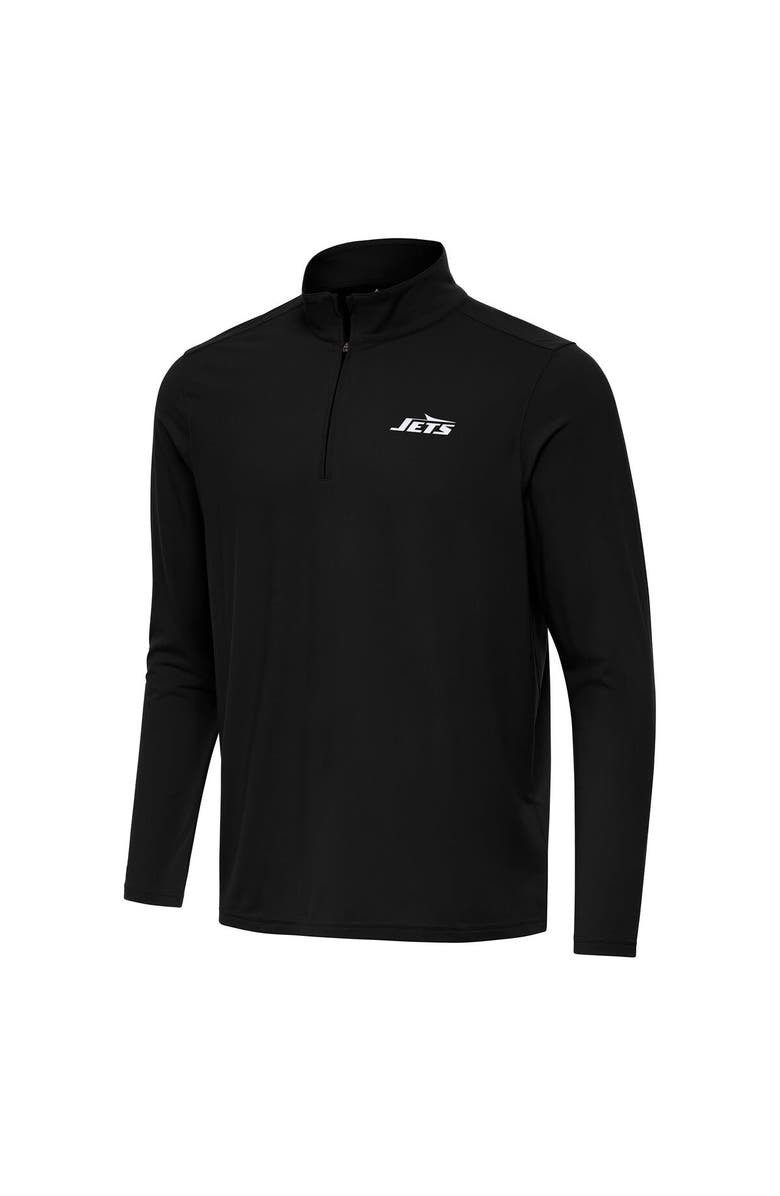 ANTIGUA Men's Antigua Black New York Jets Intent Quarter-Zip Pullover Top, Alternate, color, 