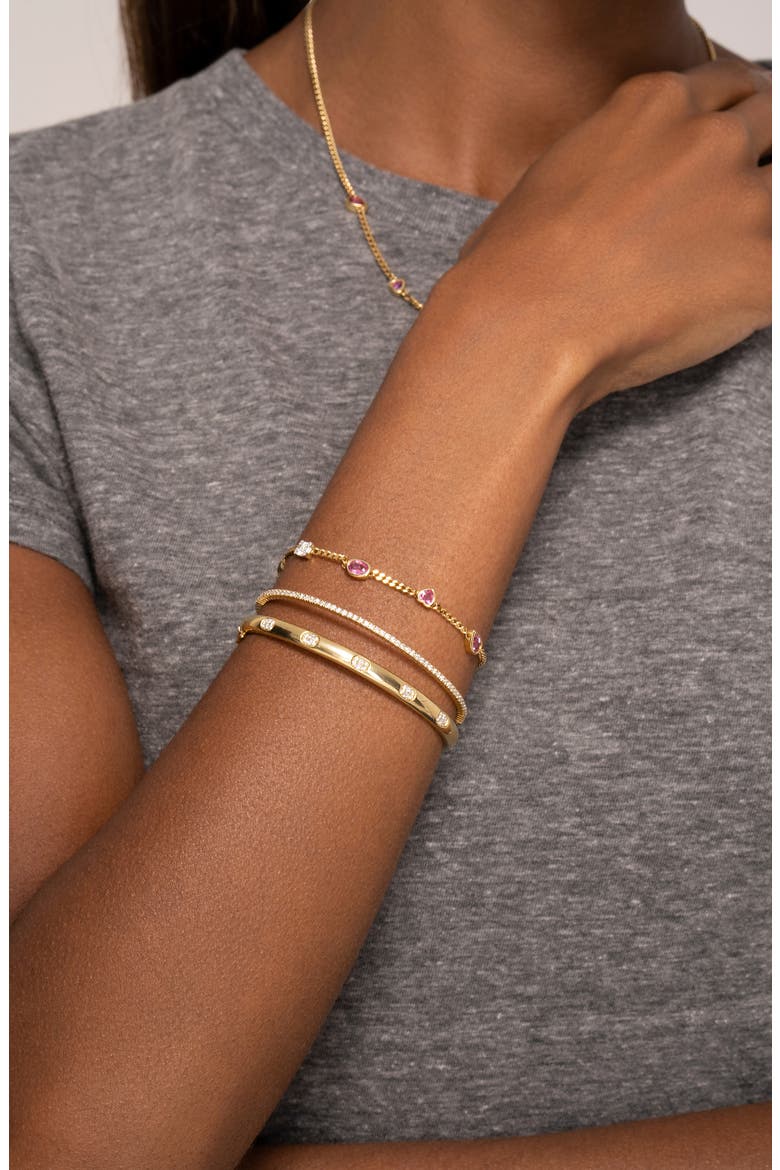 El Mar Diamond & Pink Sapphire Bracelet, Alternate, color, 18K YELLOW GOLD