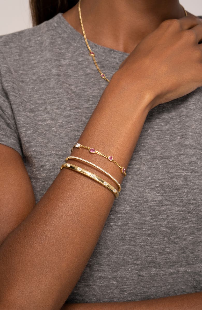 Bony Levy El Mar Diamond & Pink Sapphire Bracelet, Alternate, color, 18K Yellow Gold