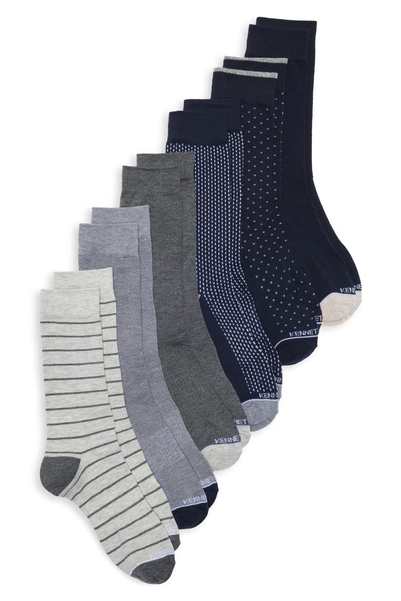 Assorted 6-Pack Dress Socks, Main, color, TOTAL ECLIPSE