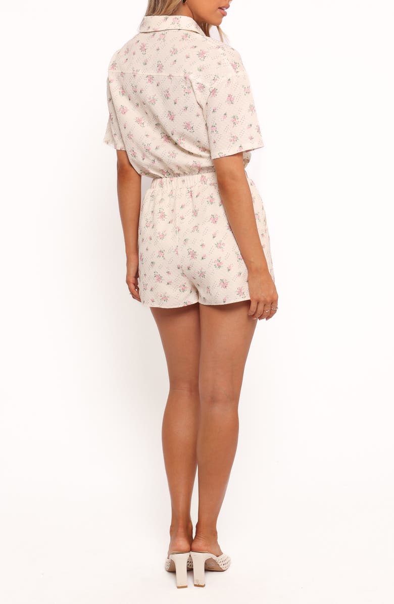 Petal & Pup Calypso Short Sleeve Romper, Alternate, color, Cream Pink Floral