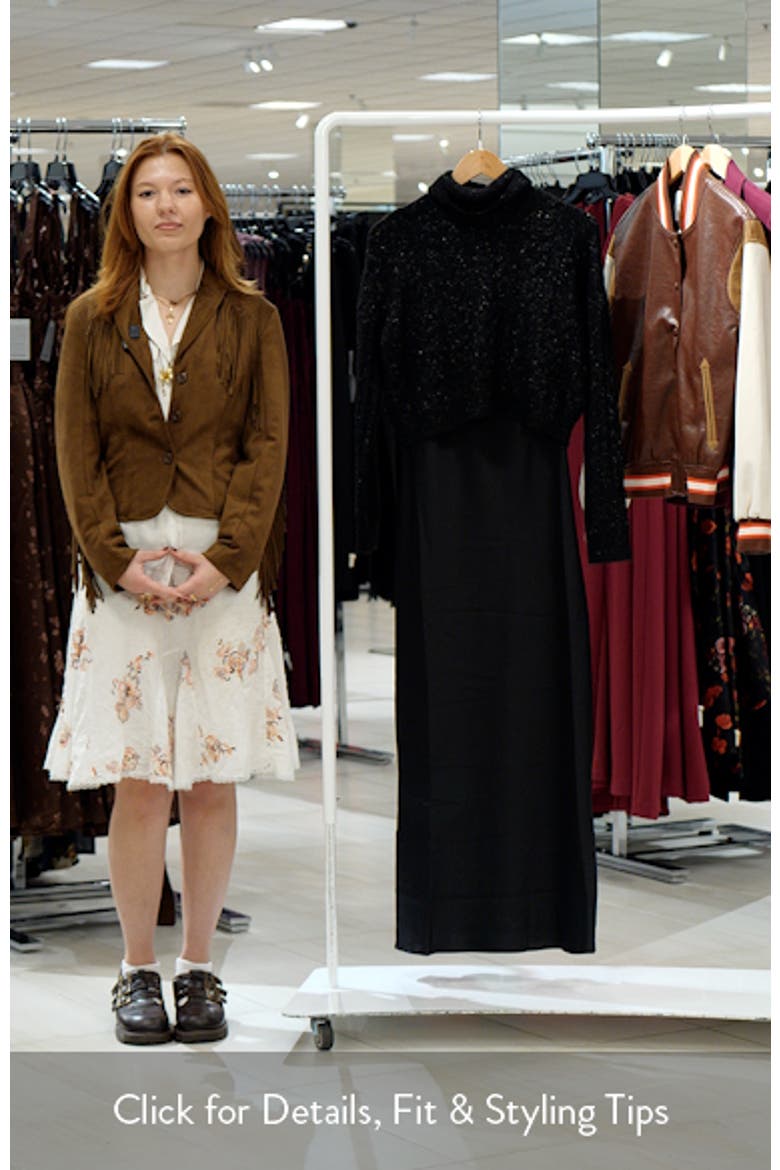 Cable Knit Turtleneck Sweater & Satin Midi Dress Set video