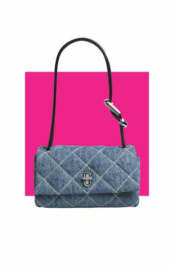 The Mini Dual Diamond Quilted Denim Shoulder Bag