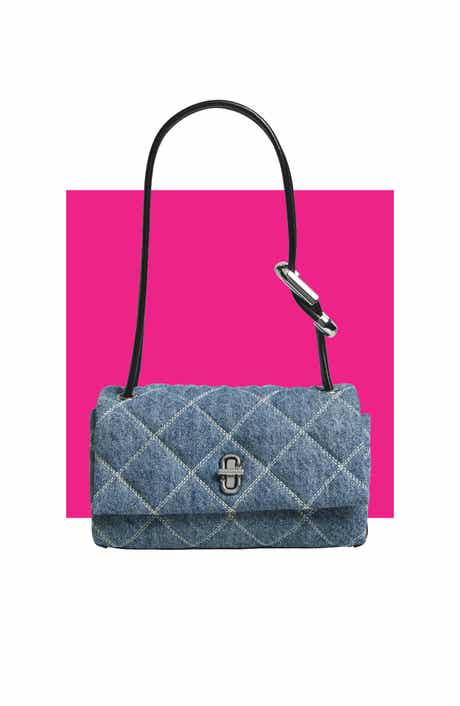 The Mini Dual Diamond Quilted Denim Shoulder Bag