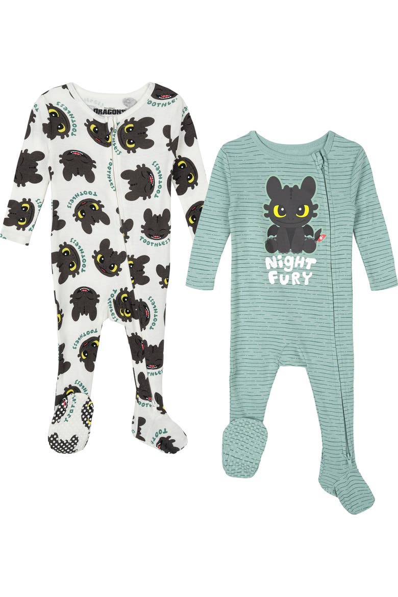 How to Train Your Dragon Toothless Footed Sleep N' Play 2-Pack, Main, color, Toothless Sage Tusk
