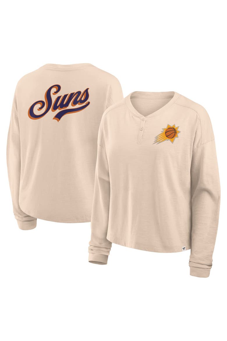 Women's Fanatics Natural Phoenix Suns Boxed Out Drop Fashion Long Sleeve T-Shirt, Main, color, Natural