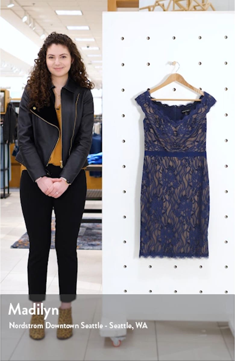 Lace Off the Shoulder Sheath, sales video thumbnail