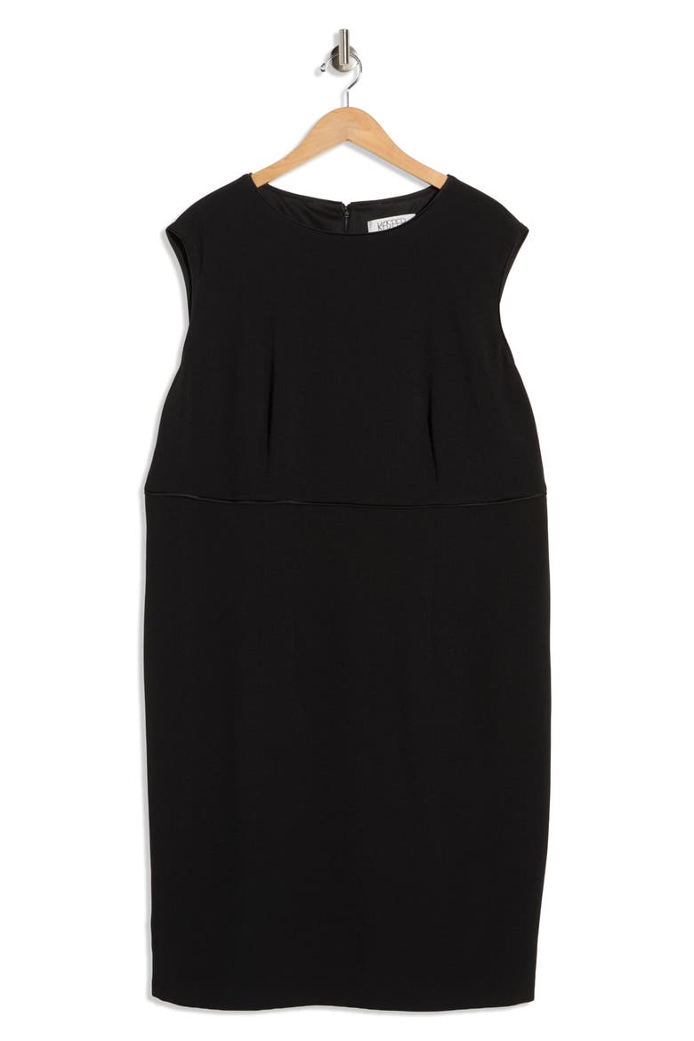 Piping Sleeveless Sheath Dress, Alternate, color, BLACK