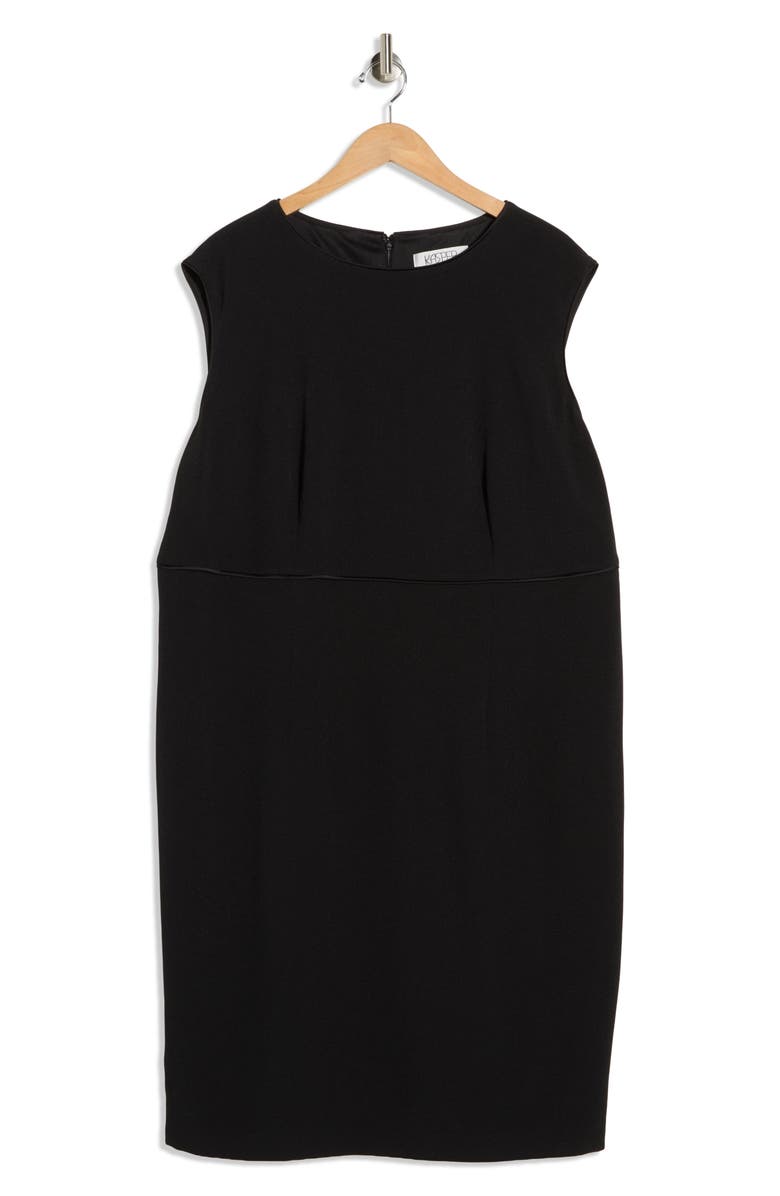 KASPER Piping Sleeveless Sheath Dress, Main, color, Black