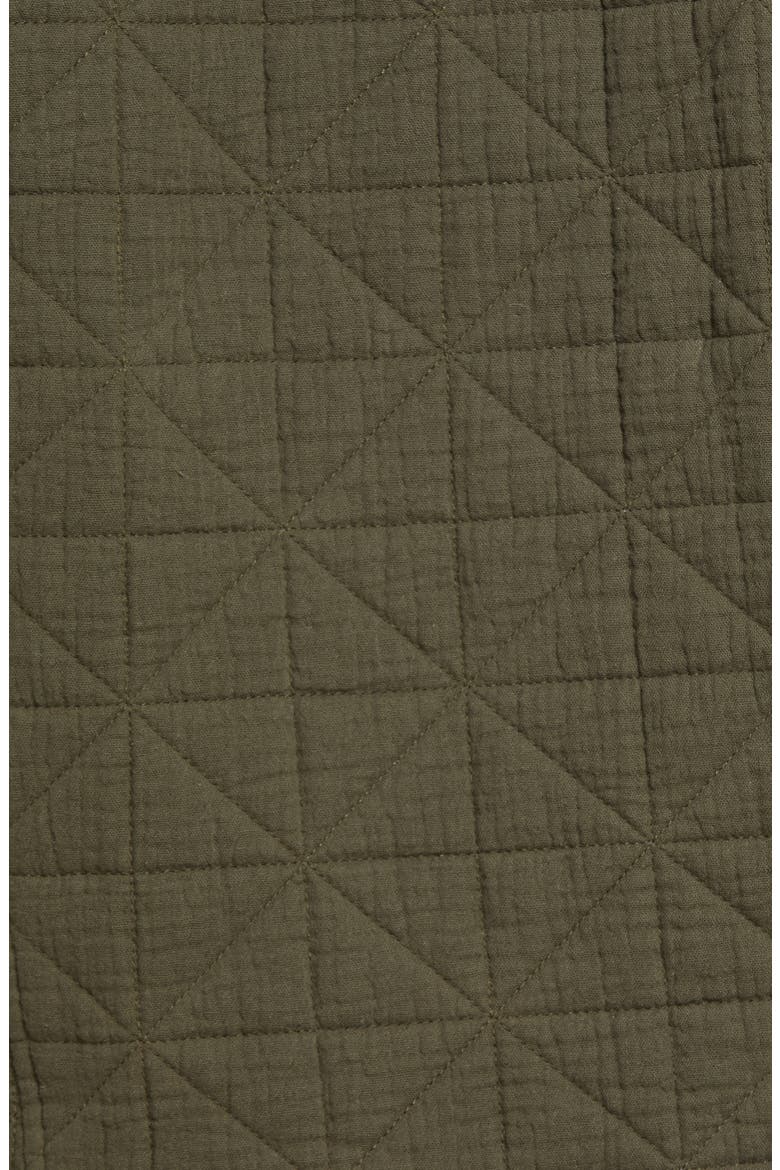 Double Breasted Diamond Quilted Cotton Jacket, Alternate, color, OLIVE SARMA