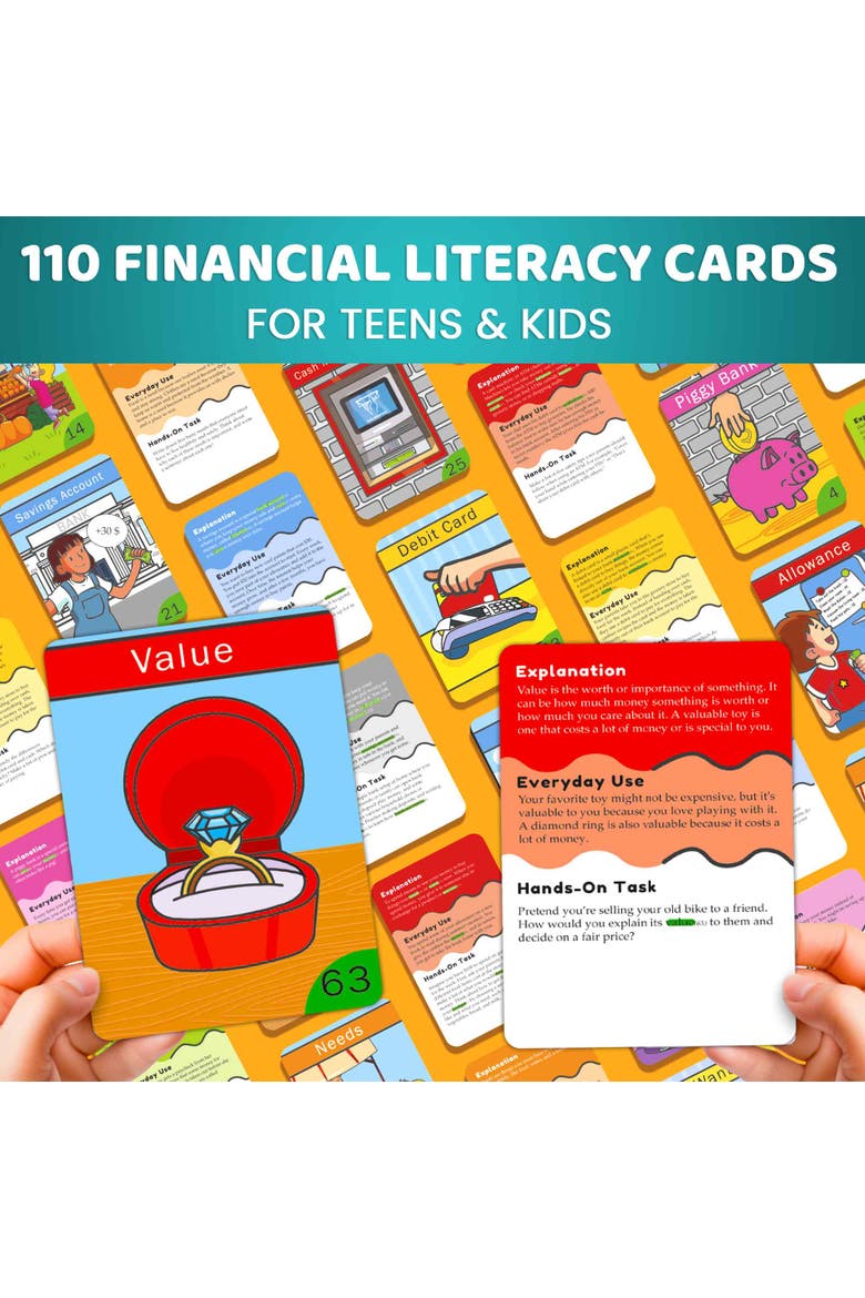 Educational Kids Sight Words & Learning Flash Cards, Alternate, color, Financial Literacy