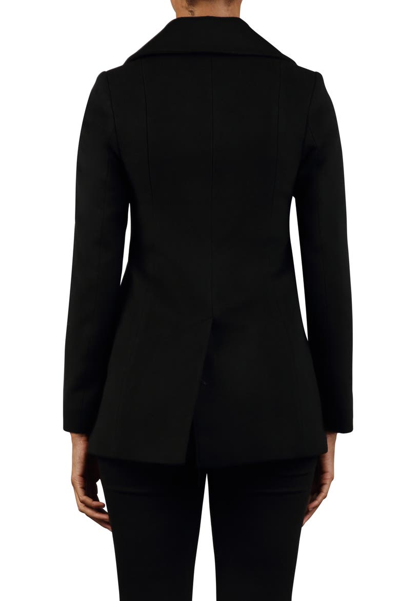 Double-Breasted Wool Peacoat, Alternate, color, BLACK