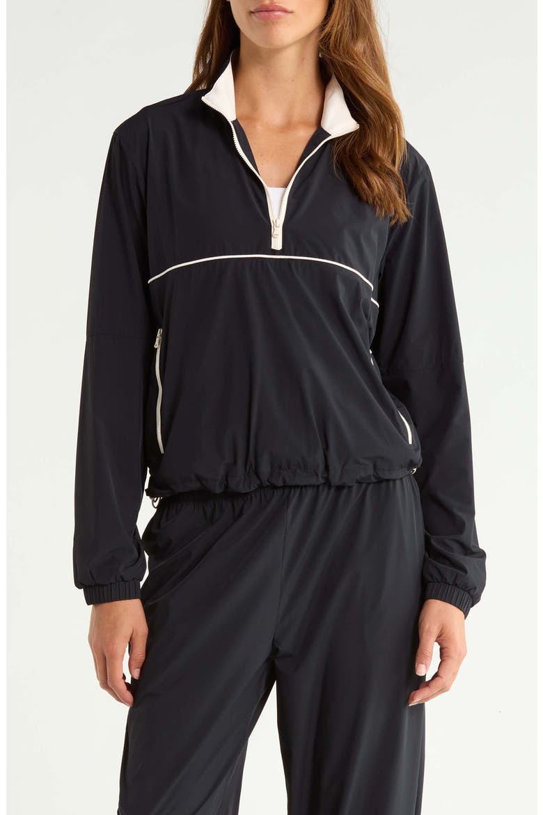 Lyle Quarter Zip Performance Windbreaker, Main, color, BLACK/CREME