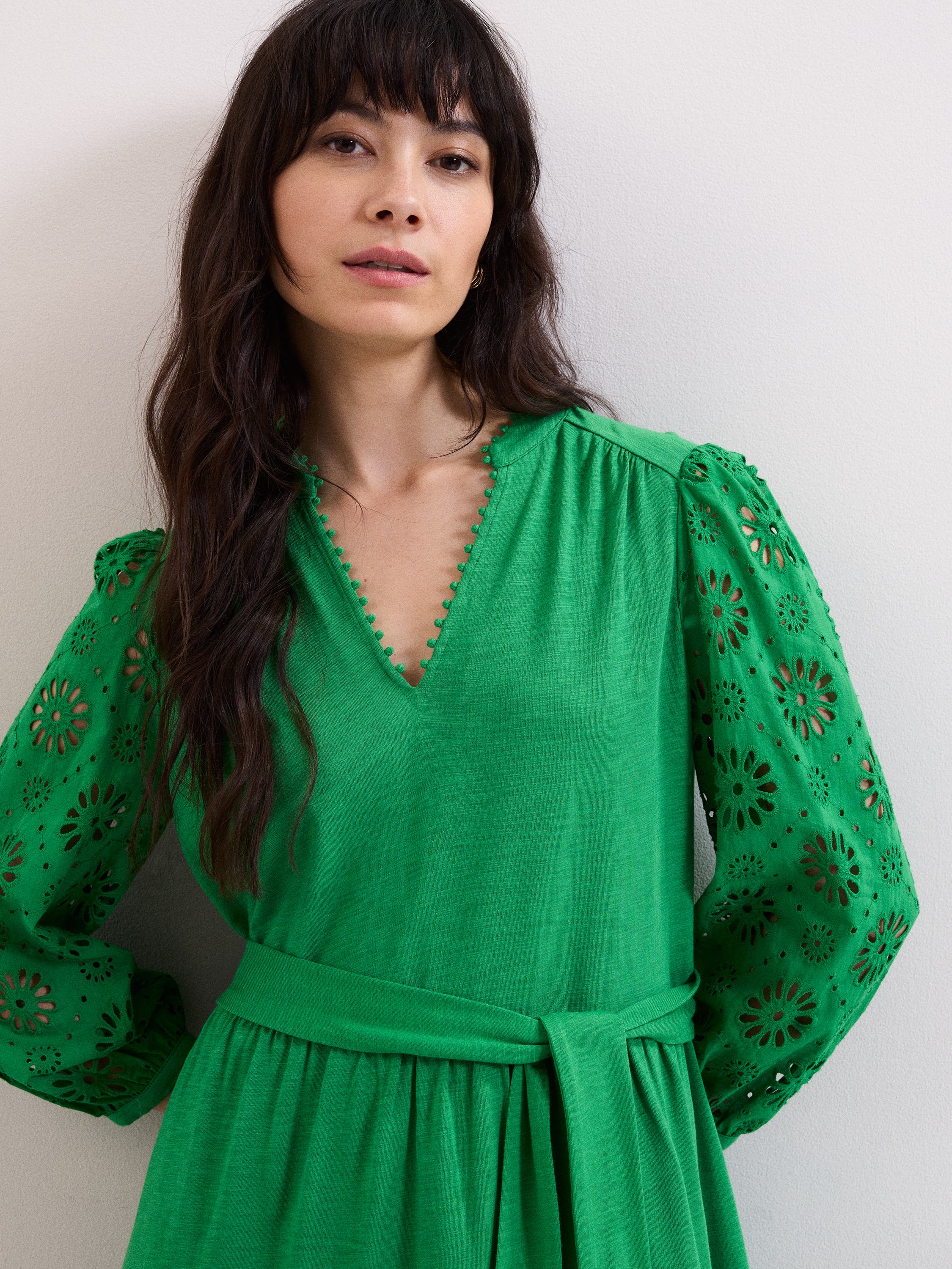 phase eight green dress Women's Florie Tie Waist Swing Green Collection_Perennials