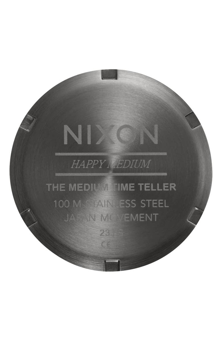 Nixon Medium Time Teller Bracelet Watch, 31mm, Alternate, color, Gunmetal / Lavender / Gold