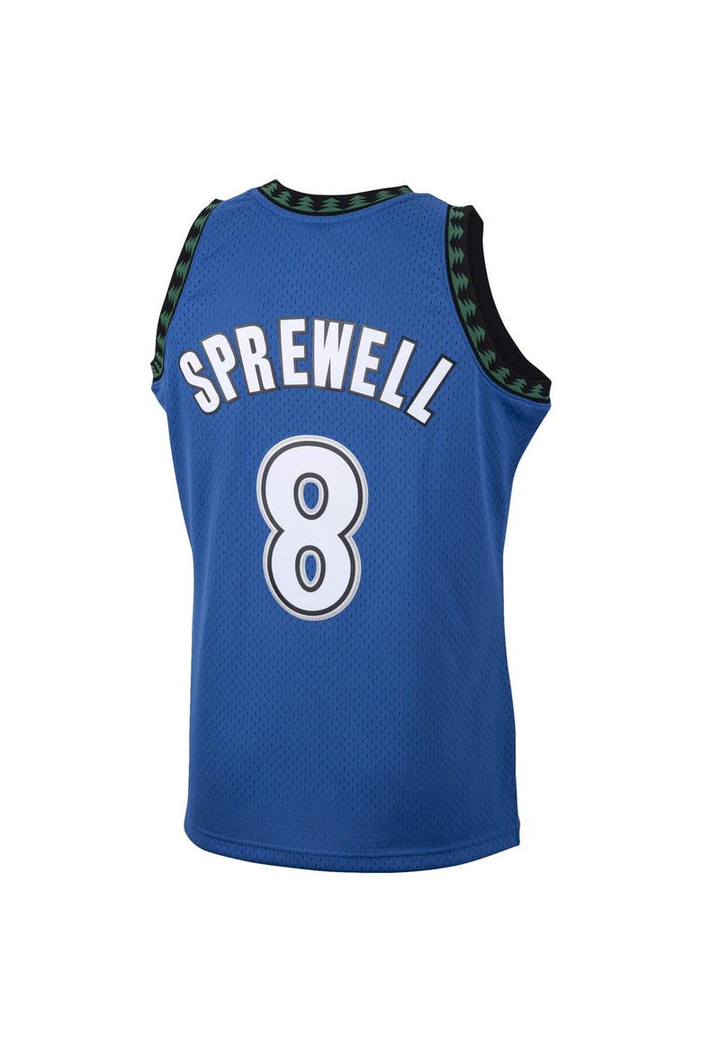 Men's Mitchell & Ness Latrell Sprewell Blue Minnesota Timberwolves 2001/02 Hardwood Classics Swingman Jersey, Alternate, color, Blue