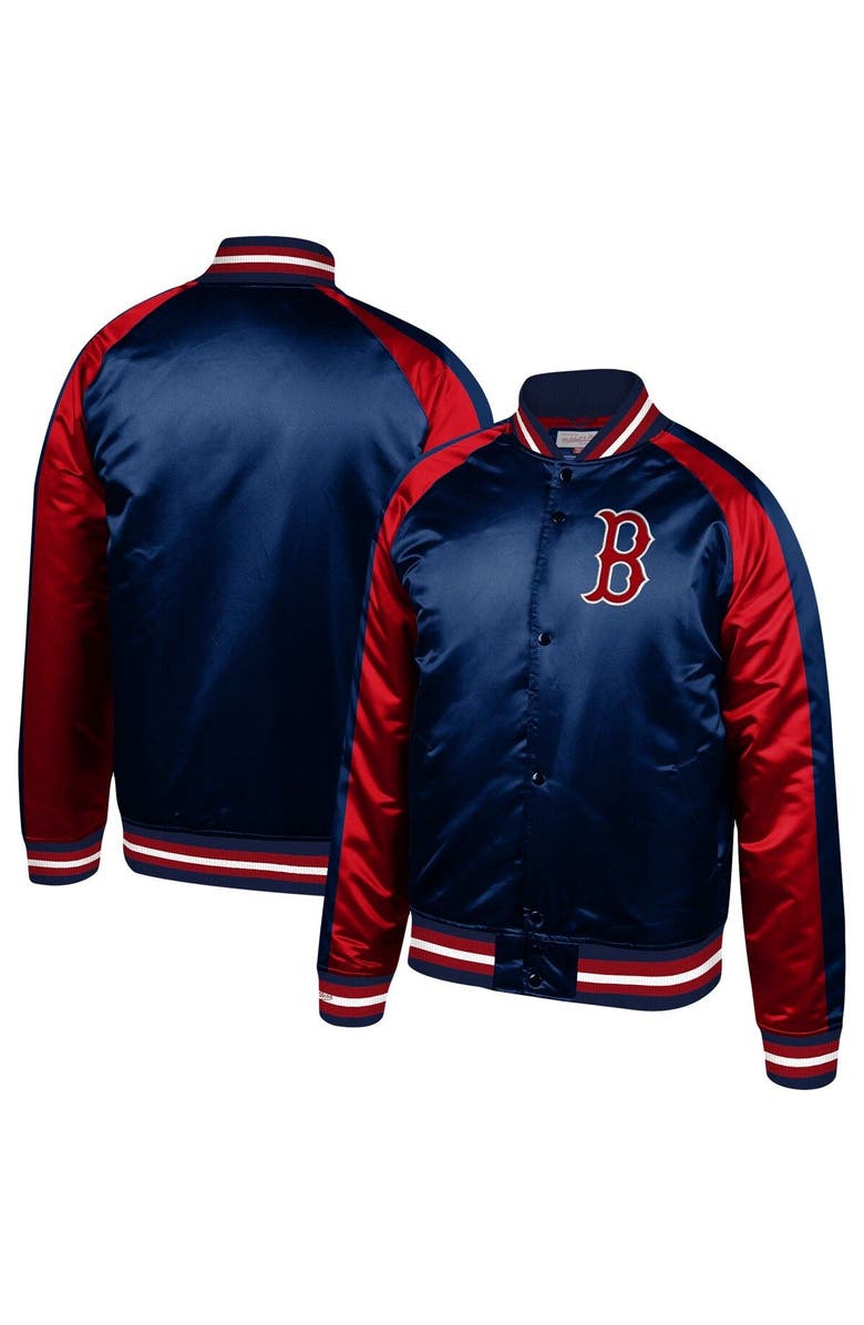 Mitchell & Ness Men's Mitchell & Ness Navy Boston Red Sox Colorblocked Full-Snap Raglan Jacket, Main, color, 