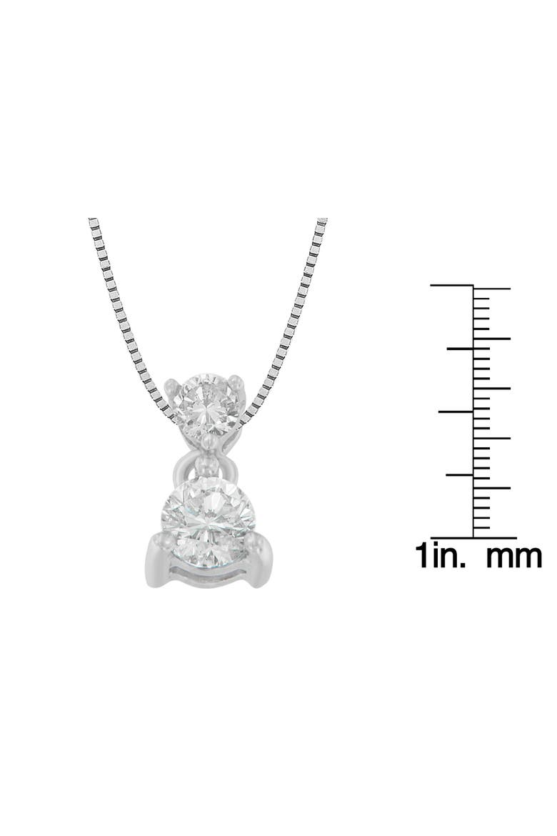 14K White Gold 1/2 cttw Round Cut Diamond Pendant Necklace, Alternate, color, White