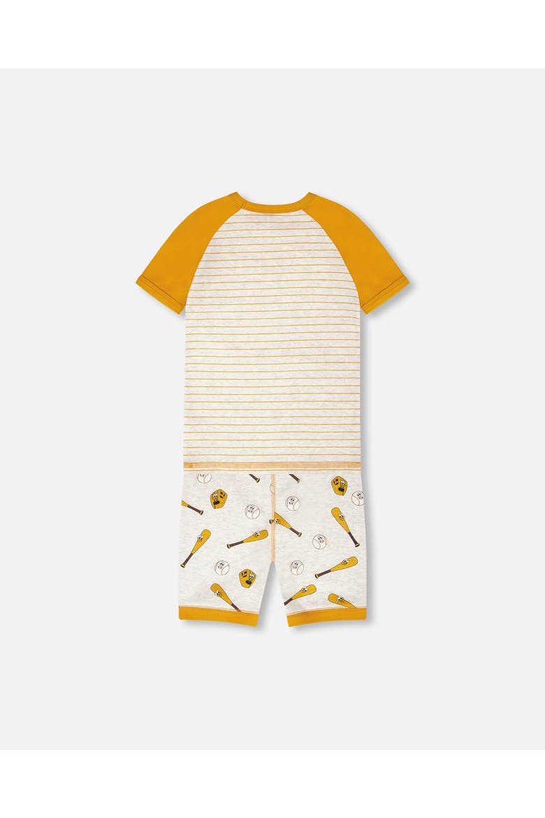 Organic Cotton Baseball Two-Piece Pyjama Set, Alternate, color, Grey Mix Baseball Print
