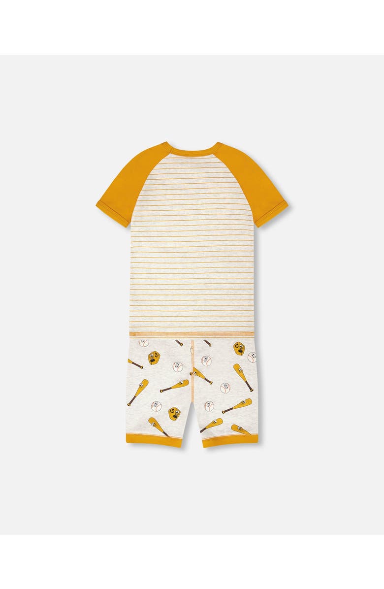 Deux par Deux Organic Cotton Baseball Two-Piece Pyjama Set, Alternate, color, Grey Mix Baseball Print