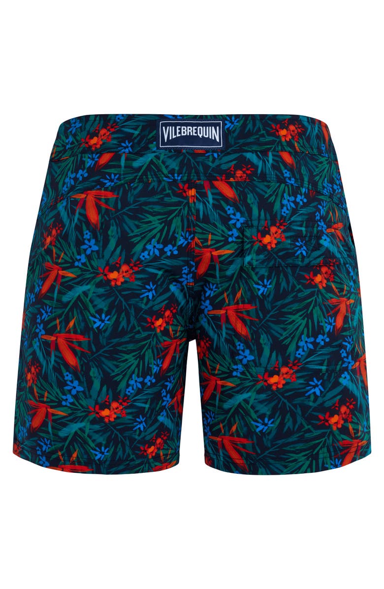 Vilebrequin Men's Tropical Flower Stretch Board Shorts, Alternate, color, Bleu Marine
