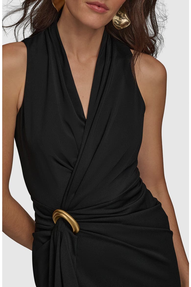Belt Detail Sheath Maxi Dress, Alternate, color, BLACK