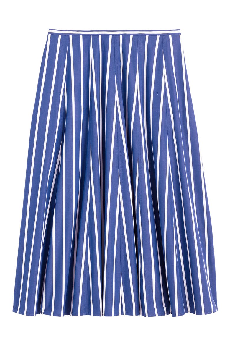 A-Line Poplin Midi Skirt, Alternate, color, COOL NAVY