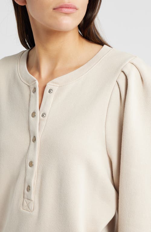 Rails Mariana Cotton French Terry Henley Sweatshirt In Sand