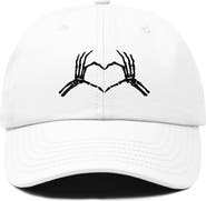 Dalix Skeleton Heart Embroidered Dad Hat