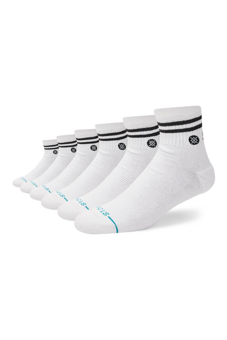 Core 6-Pack Quarter Length Socks, Main, color, WHITE