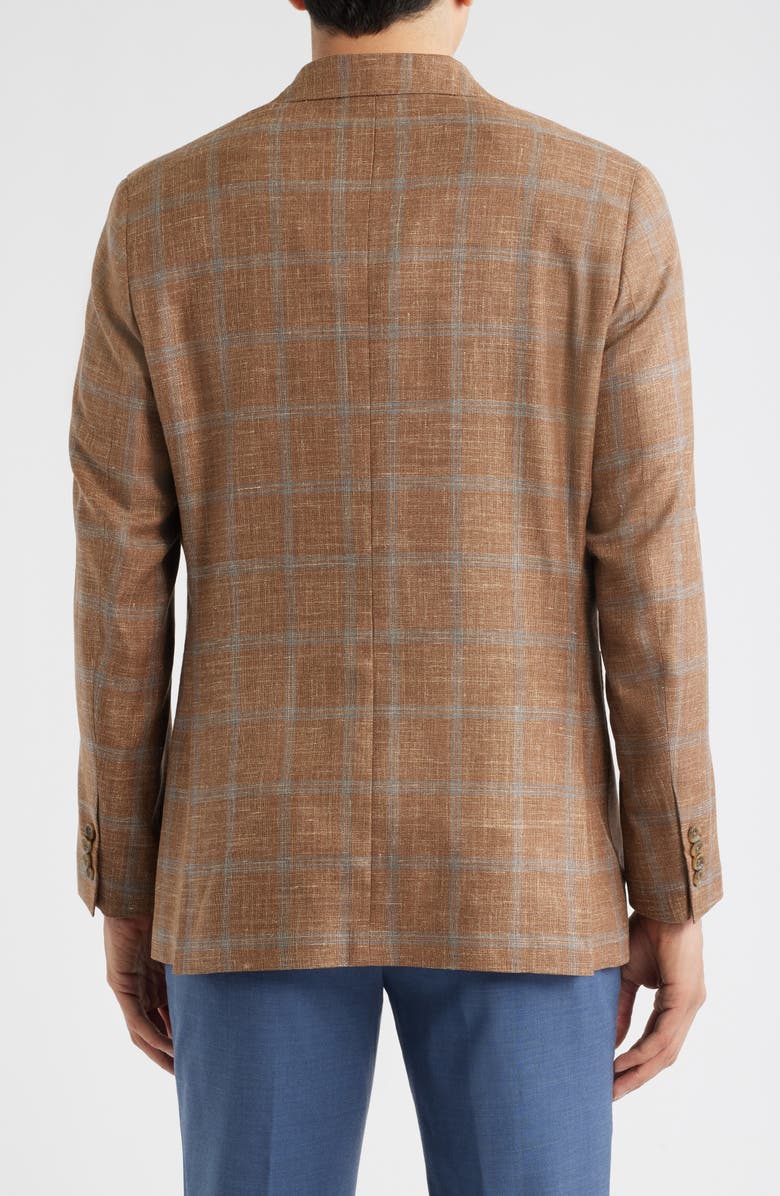 Jack Victor Hampton Tobacco Plaid Sport Coat, Alternate, color, Tobacco