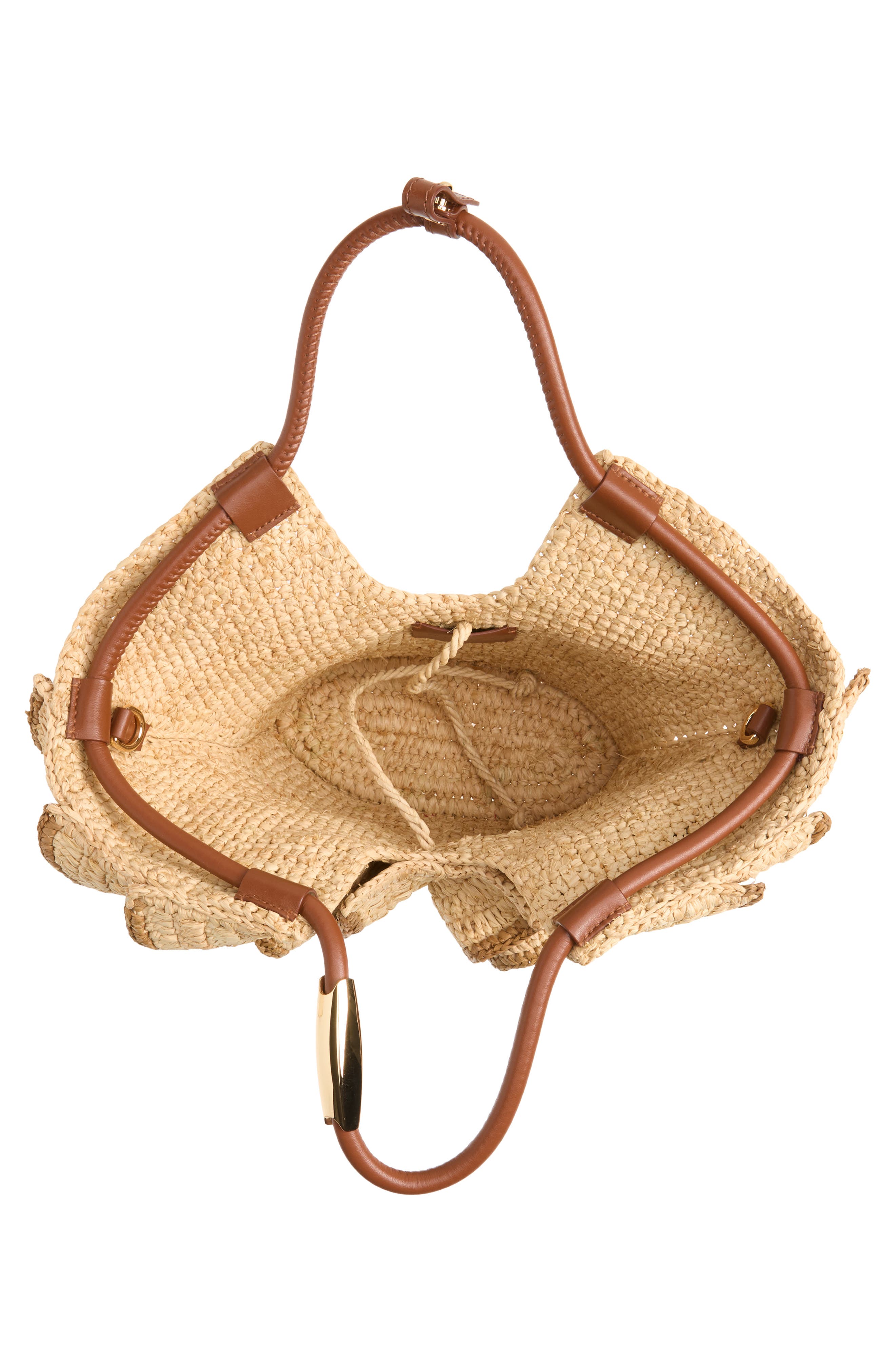 Small Goldentime Ruffled Tote, Alternate, color, NATURAL