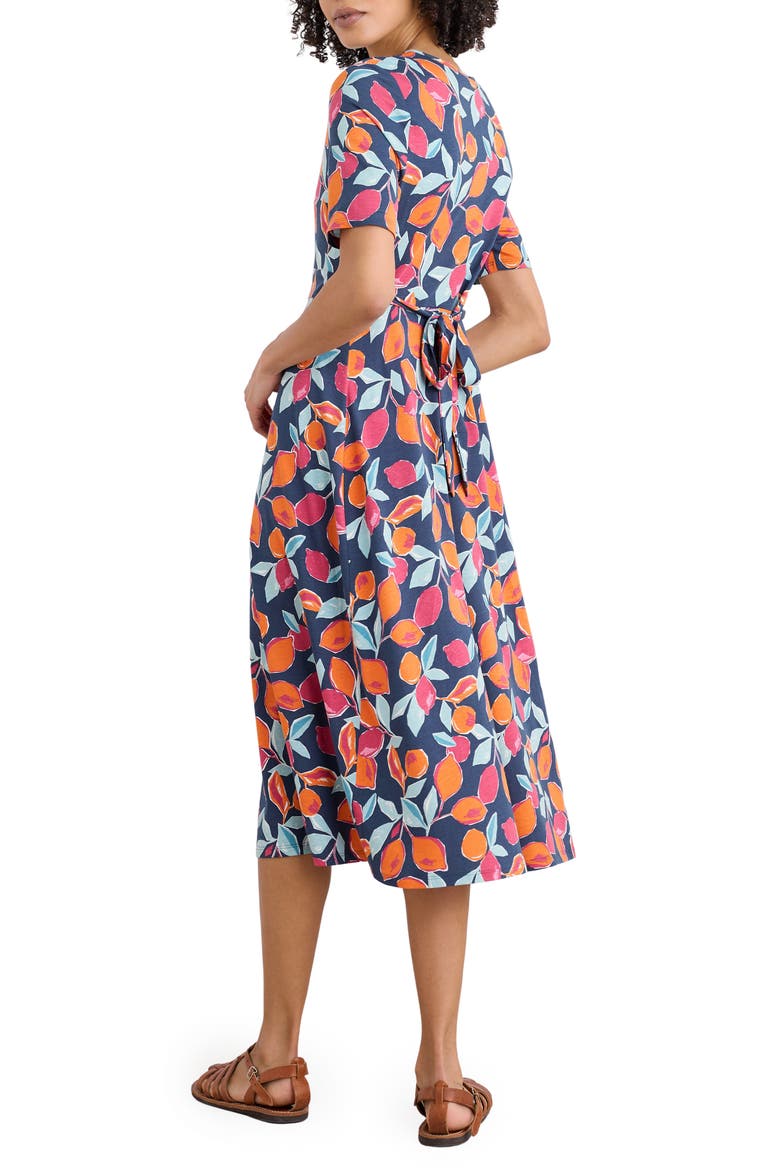 Carwynnen Citrus Print Midi Dress, Alternate, color, LEMON SKETCH SHIP