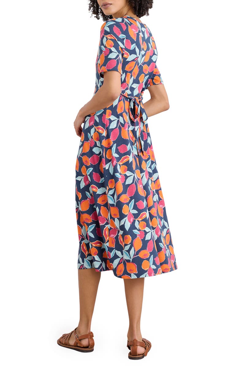 Seasalt Cornwall Carwynnen Citrus Print Midi Dress, Alternate, color, Lemon Sketch Ship