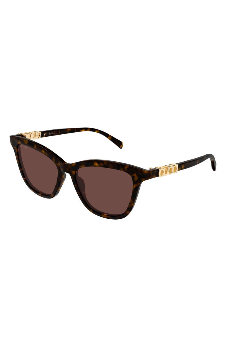 Gucci 52mm Cat Eye Sunglasses, Alternate, color, Havana