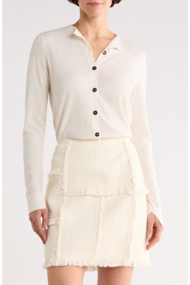 Button Front Cardigan, Main, color, CLOUD