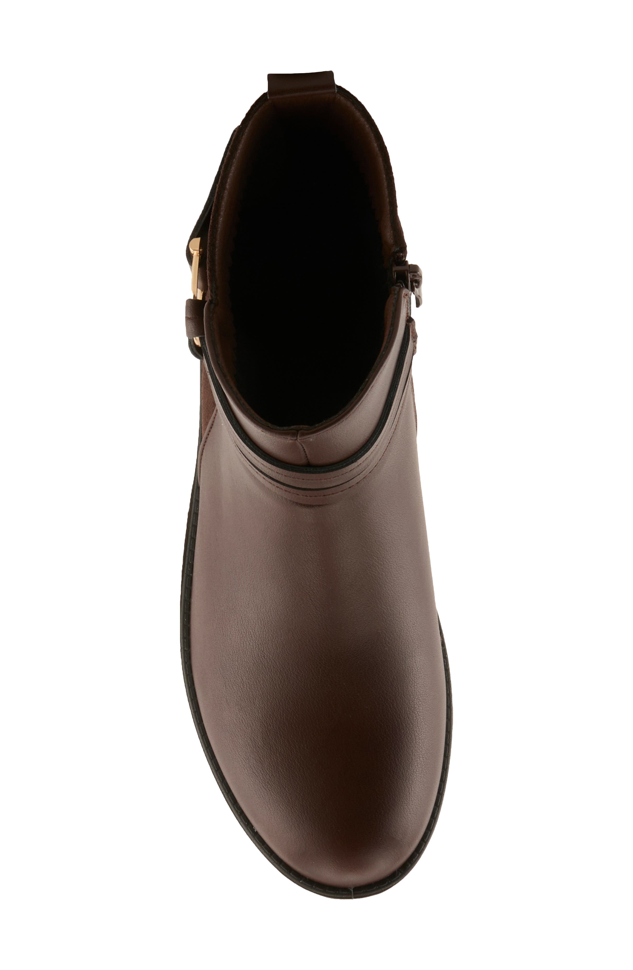 Calimera Faux Leather Bootie, Alternate, color, BROWN