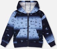 Deux par Deux Long Sleeve Front Pouch Pocket Hooded French Terry Cardigan