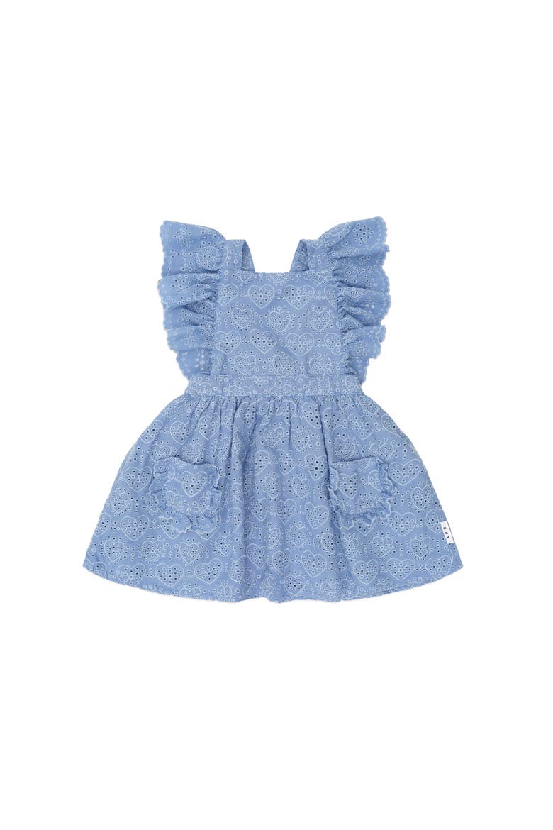 Frill Broderie Pinafore, Main, color, Bijou Blue