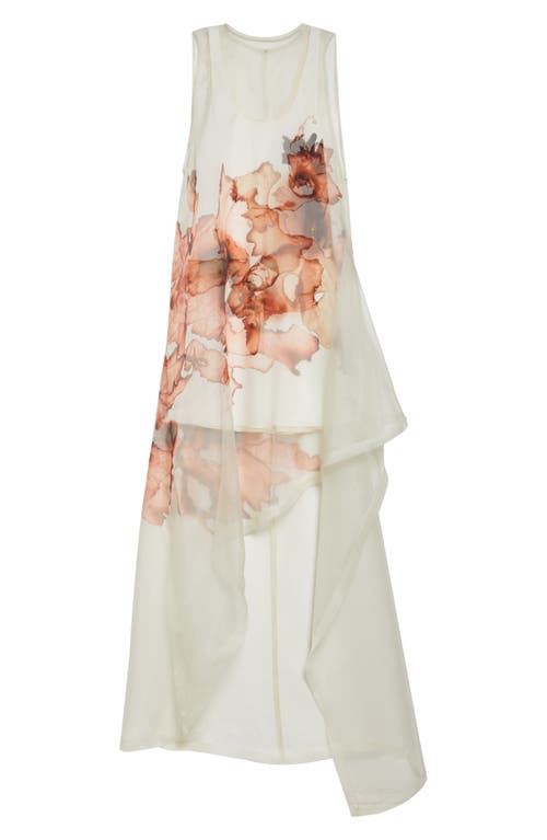 Jason Wu Collection Burnt Floral Silk Organza Gown In White