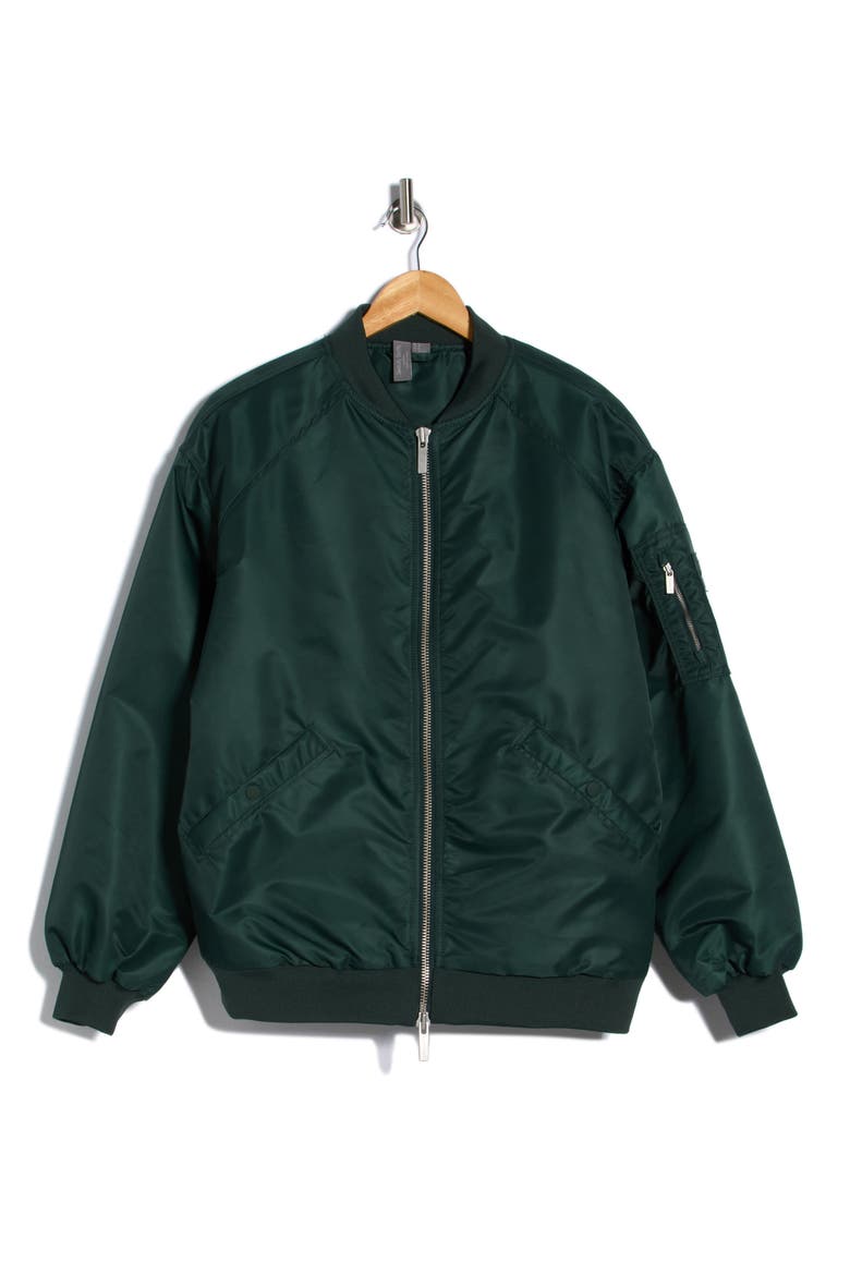 Cityscape Longline Bomber Jacket, Alternate, color, TREK GREEN