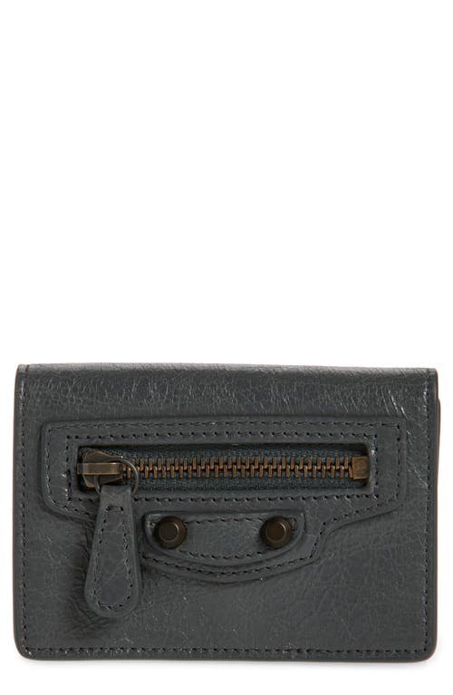 Balenciaga Le City Leather Card Case In Gray
