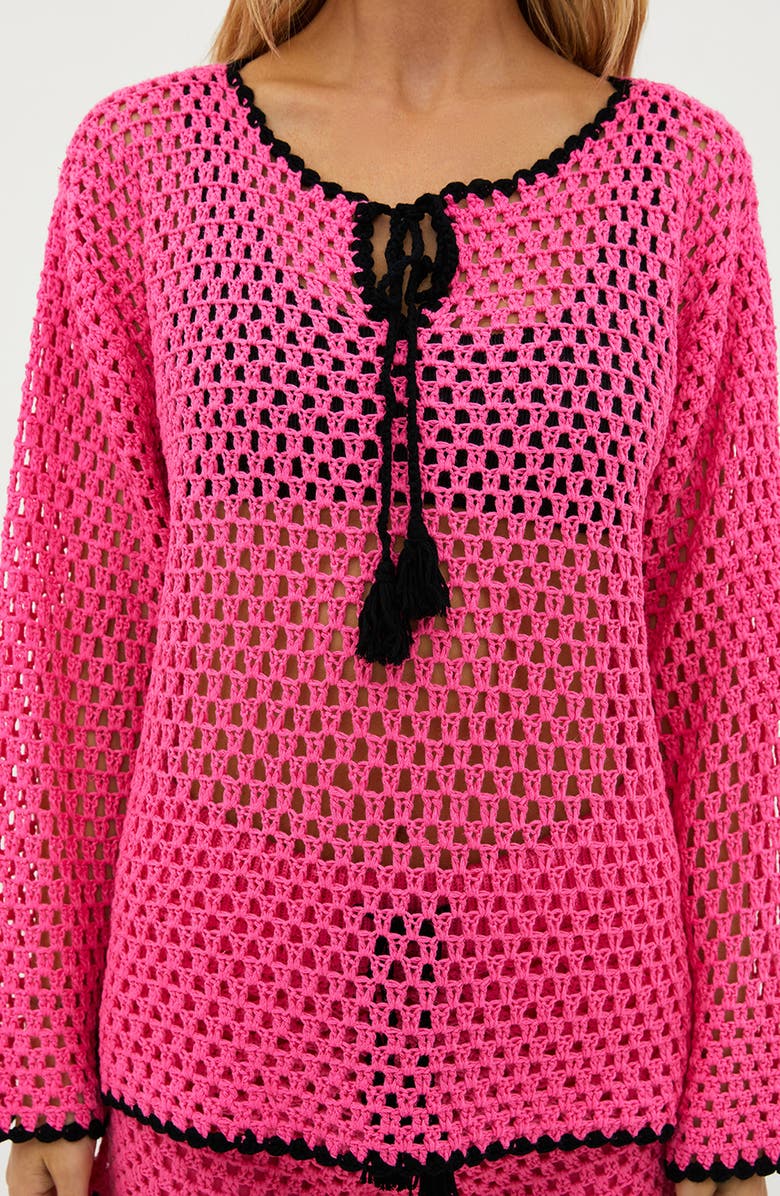 Beach Riot Blaise Crochet Cover-Up Sweater, Alternate, color,