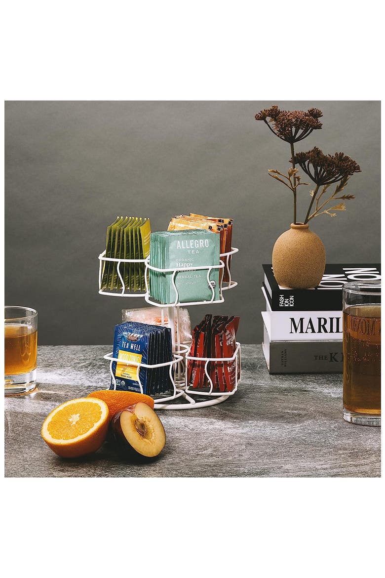 2-Tier Tea Bag Organizer, Alternate, color, WHITE