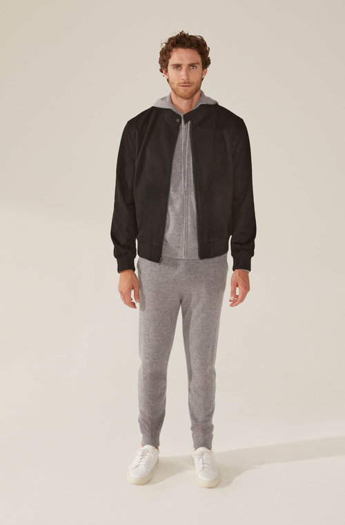 Italic Chase Cashmere-wool Bomber Jacket In Black