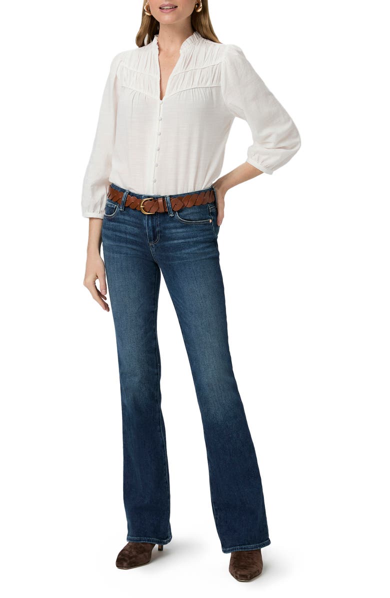 PAIGE Arlette Shirred Button-Up Shirt, Alternate, color, White