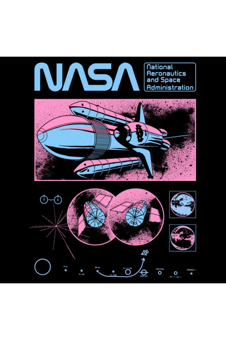 Men's NASA Rocket Retro Poster Graphic T-Shirt, Alternate, color, Black
