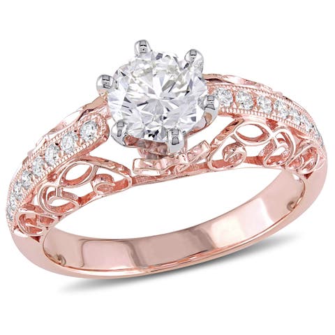 Diamond Filigree Engagement Ring 14k