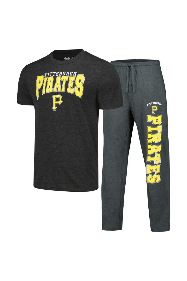 Men's Concepts Sport Charcoal/Black Pittsburgh Pirates Meter T-Shirt & Pants Sleep Set, Main, color, Charcoal